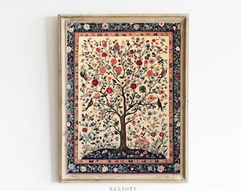 Textile Wall Art | Vintage Print | Light Academia Decor | Tapestry Wall ARt | Printable Room Decor | Printable Wall Art | E58