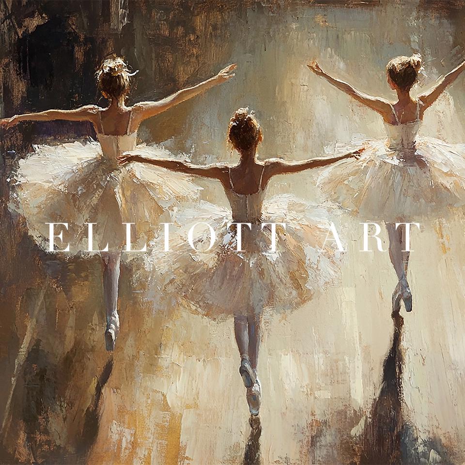 踊るバレリーナ | 女の子の寝室用バレリーナ絵画 | バレエ壁飾り