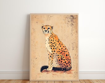 Modernt gepardtryck | Gepardväggkonst | Leopardtryck | Preppy glam | Utskrivbar studenthemstonering | Modern trendig | Direkt nedladdning | E839