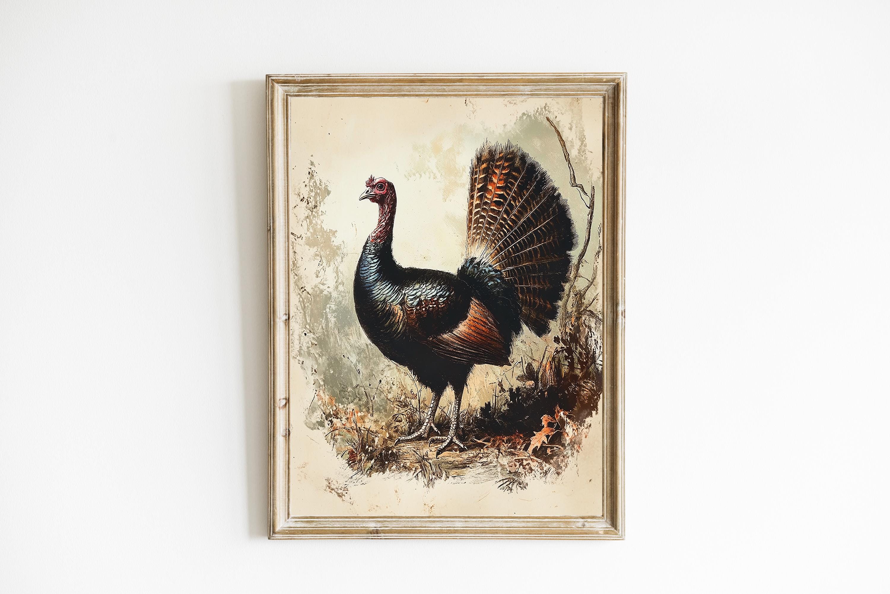 Vintage Turkey Wall Decor | Vintage Thanksgiving Decor | Farmhouse ...