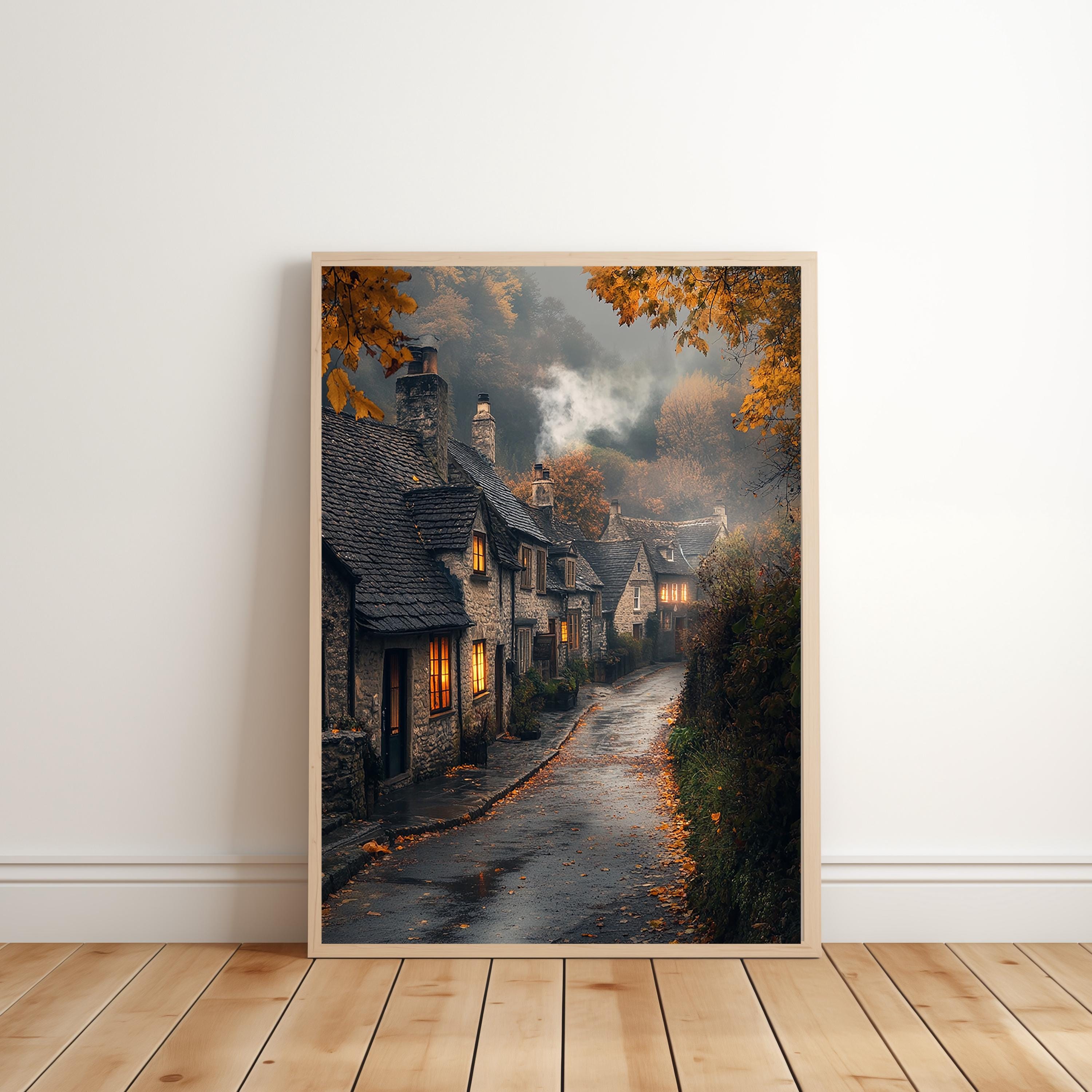 Cozy English Lane | Autumn Village Street Scene | Modern Scene