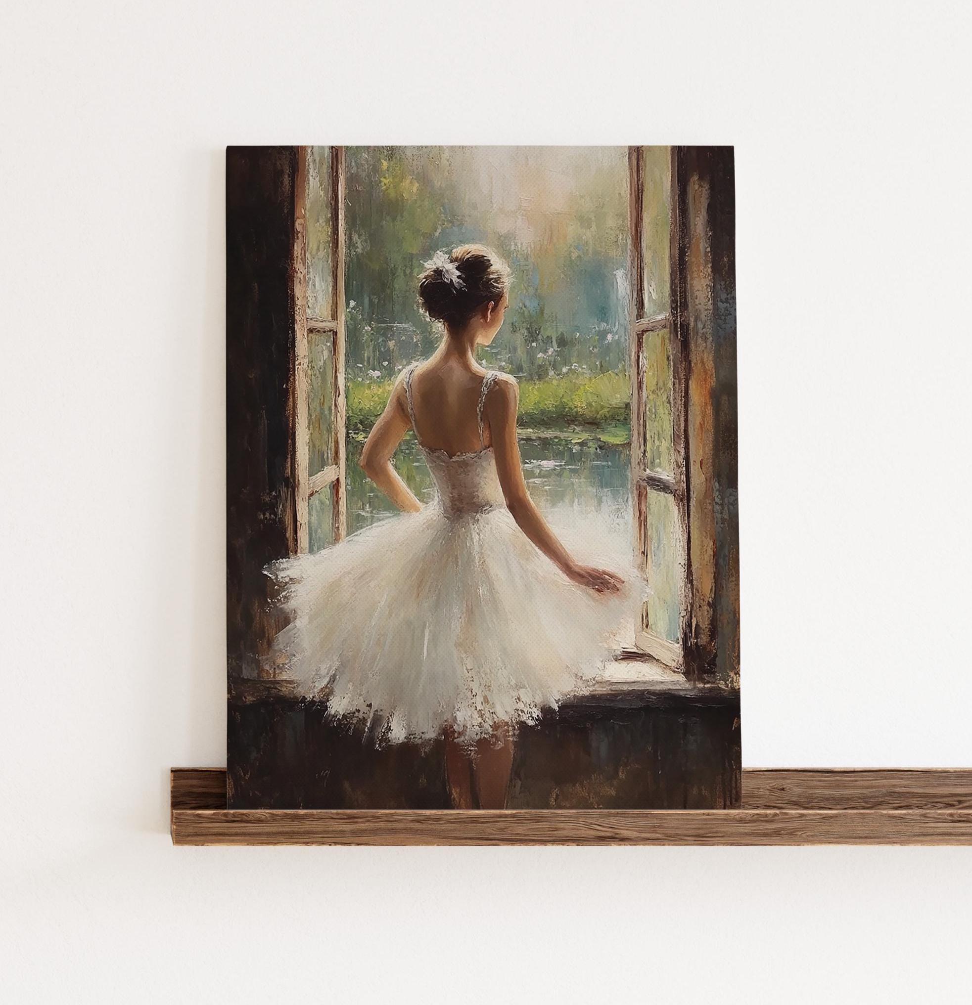 Ballerina at the Window | Girl's Bedroom Ballerina Painting