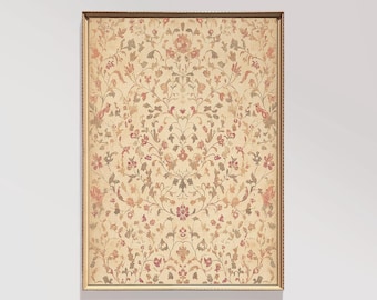 Estampa de tapeçaria vintage delicada | Padrão floral vintage | Tapeçaria antiga | Arte elegante para imprimir | Download digital | IMPRIMÍVEL | E185