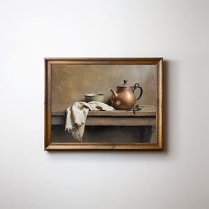 Farmhouse Still Life | Rustic Farmhouse Print | Pottery Still Life | Warm Tone Wall Art | Country Wall Art | PRINTABLE | E972