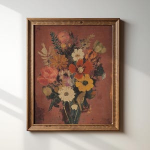 Pintura botánica vintage / Impresión floral bohemia para pared / Arte mural estético milenial / Arte floral victoriano / Descargable / 350 £
