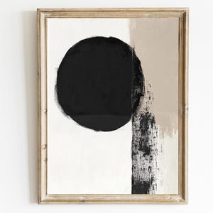 Neutral Abstract Art | Neutral Nordic Abstract Print | Contemporary Printable | Japandi Wall Decor | Beige Black Wall Art | DIGITAL | E442