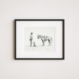 Cowboy Print | Cowboy Wall Decor | Vintage Western Art | Vintage Horse Art | Farmhouse Wall Art | Instant Download | PRINTABLE | E748