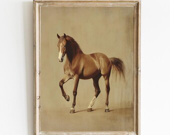 Vintage Horse Print | Equestrian Art Print | Farmhouse Art | Farm Animal Neutral Art Print | Vintage Horse Painting | PRINTABLE | E683