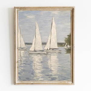 Antique Sailboat Print | Vintage Sailboat Coastal Print | Lake House Wall Art | Vintage Nautical Decor | Digital Print | PRINTABLE | E627