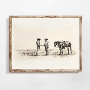 Cowboy Printable | Cowboy Wall Decor | Vintage Western Art | Vintage Horse Art | Farmhouse Wall Art | Instant Download | PRINTABLE | E750