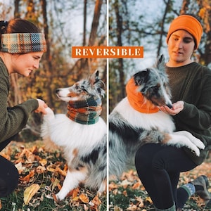 Basecamp | Matching Dog and Owner, Dog Scarf, Reversible Scarf, Dog Snood, Fleece Headband, High Visibility, Dog Neck Warmer, Gift Set