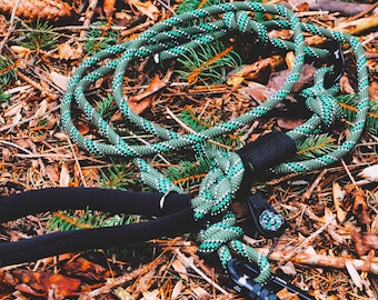 Scramble | Multifunction Leash, Hands Free Leash, Hiking Leash, Rope Leash, Carabiner Leash, Climbing Rope Leash, Crossbody Leash