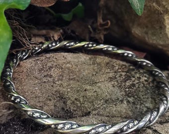 Vintage Jørgen Jensen Pewter Cuff Bracelet - Danish Modernist