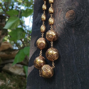 Vintage Kalevala Koru Bronze &quot;Halikko&quot; Necklace - Finnish Medieval Design