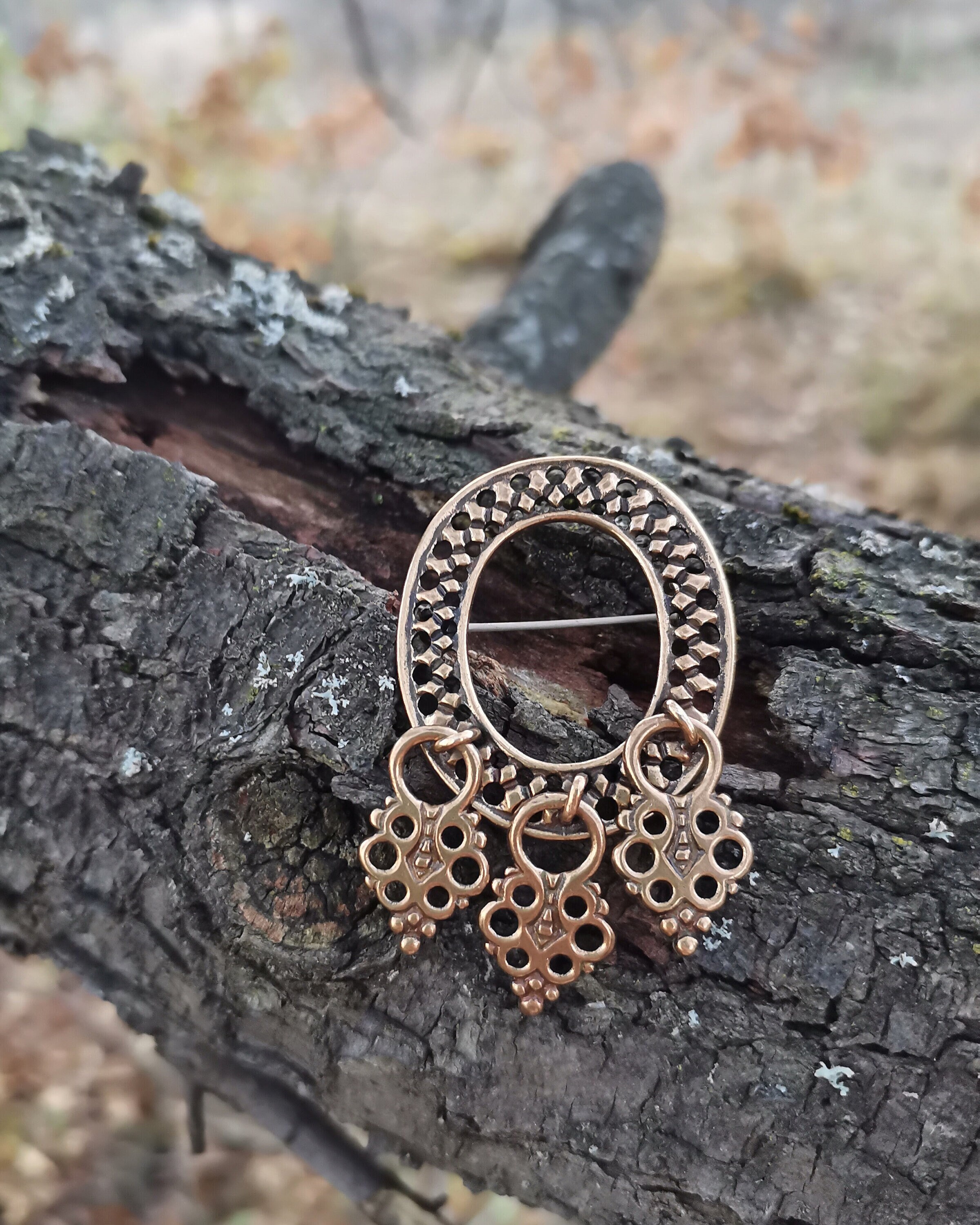Solki Vintage Kalevala Koru Bronze Brooch