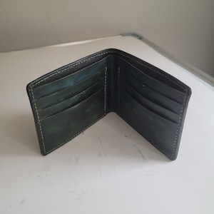 Cartera plegable de piel con 8 ranuras