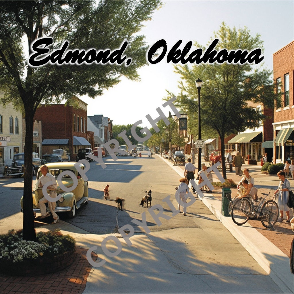 Edmond Oklahoma Printable Digital Image for Poster Calendar Shop Decor