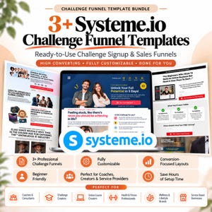 3+ Systeme.io Challenge Funnel Templates | Challenge Signup, Lead Generation & Sales Funnel Bundle