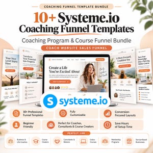 10+ Systeme.io Coaching Funnel Templates | Coaching Program & Course Funnel Bundle | Coach Website Sales Funnel