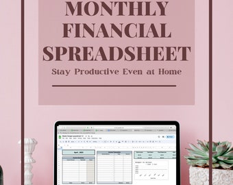 monthly financial spreadsheet for money tracking money monthly budgeting spreadsheet