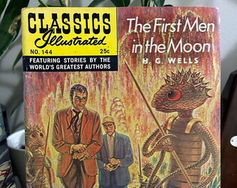 Classics Illustrated #144 H.G. Wells, The First Man in the Moon - FINE