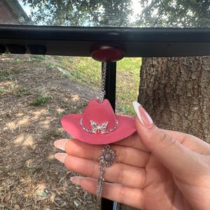 Darlin&#39; - western car charm - cowboy hats -  rearview mirror decor
