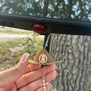 Harmony - Cross Car Charm - western car charm -rearview mirror decor - virgin mary charm