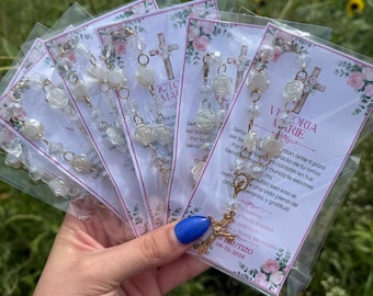 Decary Charms- charms with prayer card, religious charms, party favors, baptism favors, religious, catholic, personalized