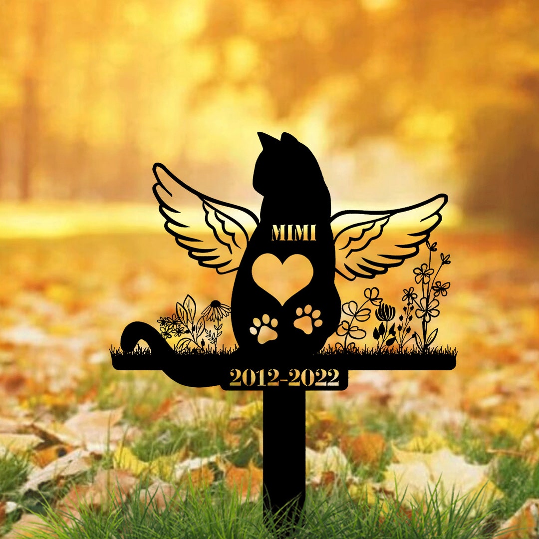 Personalized Cat Memorial Garden Stake Loss of Cat Grave Etsy