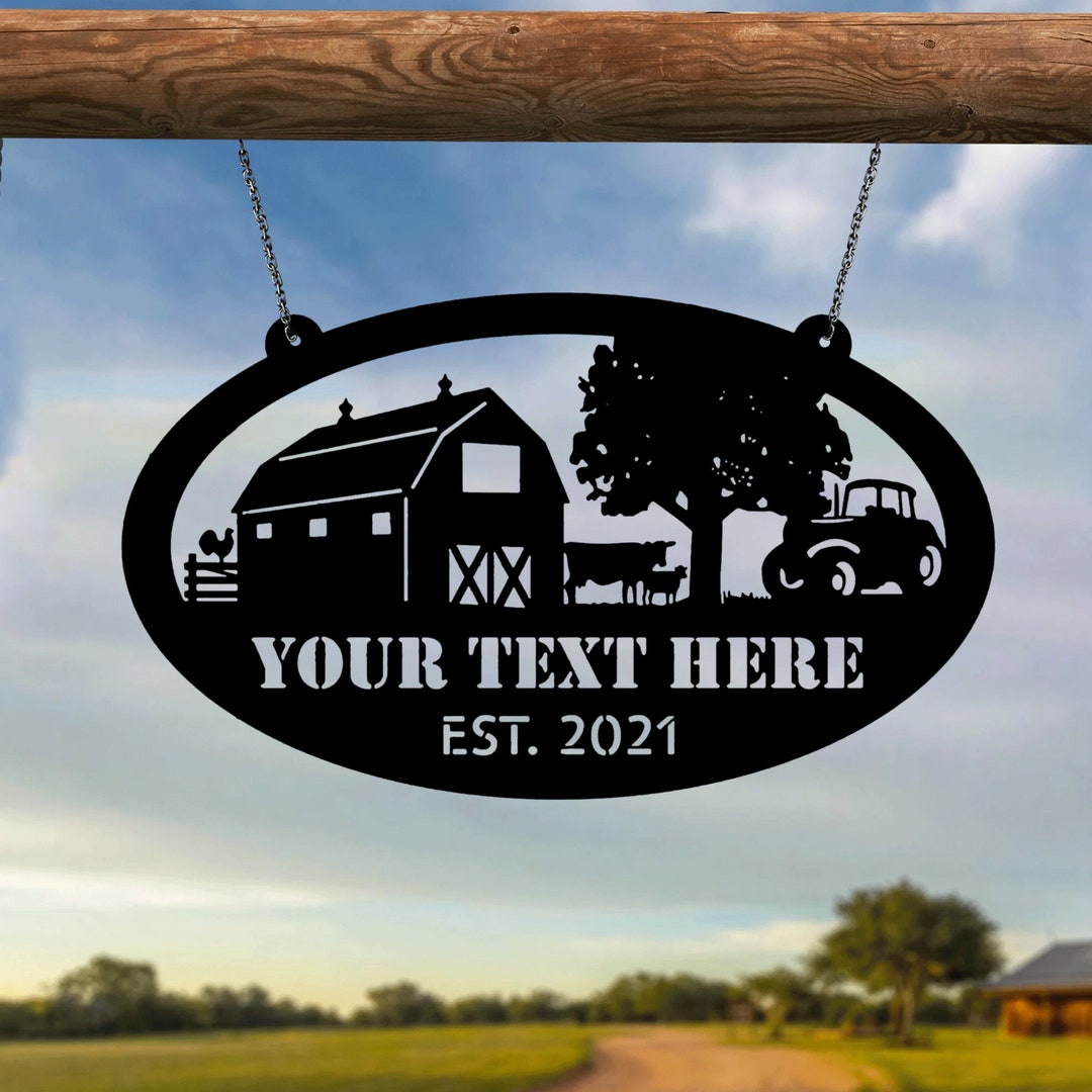 Metal Farm Sign Barn Tractor Cow Cattle Ranch Sign Barn Sign - Etsy