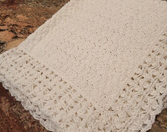 Handmade Crocheted baby blanket, Handmade large crochet baby blanket, afghan, baby girl, shower gift, carriage blanket, crib blanket