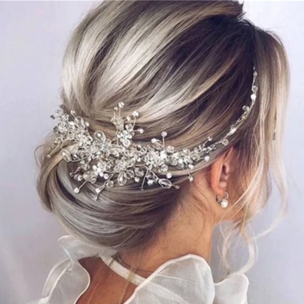 Crystal Hair Vine, Bruidshaar Vine, Bruiloft Haar Vine, Bruiloft Haartoebehoren, Bruidsmeisje Haarstukje, Delicate Bruiloft Bruids Haarstukje, cadeau