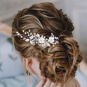 Flowers and leaves hair accessories,Crystal Hair Vine,Wedding Handmade headgear,Bridal hair accessories,Boho Vintage Wedding Hair Accessory