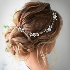 Peigne à cheveux en perles, accessoires pour cheveux de mariage de mariée, coiffure de mariée faite à la main, accessoire de cheveux de mariage Vintage Boho, cadeau image 3