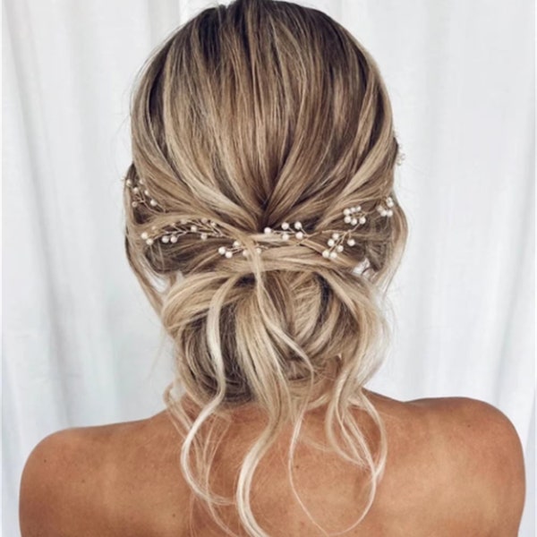 Pièce de cheveux de mariée perle cheveux de mariée vigne perle casque de mariée perle pièce de cheveux de mariage perle cheveux de mariage vigne perle bandeau boho