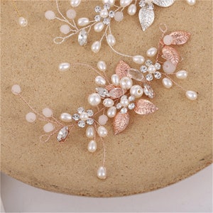 Strass nuziale damigella d'onore cristallo capelli viti argento, oro rosa, oro, accessorio per capelli da sposa vintage Boho, regalo per lei rose gold