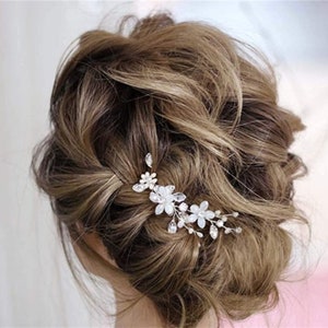 Wedding hairstyle,crystal flower hair fork,Bridal Hair Piece,crystal tiara,Wedding Handmade headgear,Boho Vintage Wedding Hair Accessory image 2