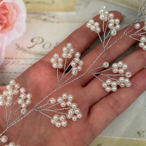 Bridal hair vine babys breath Bridal hair piece crystal Bridal hair vine crystal bridal headpiece silver Wedding hair piece babys breath Bild 7