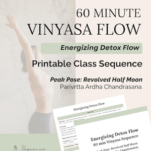 Yoga desintoxicante energizante / Giros, equilibrio y fortalecimiento del core / PDF de yoga digital