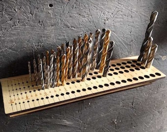Laser Cut Drill Bit Organizer SVG File