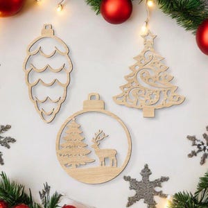 Lasergesneden kerstversiering speelgoed Vector SVG, DXF, CDR