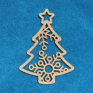 Laser Cut Snowflake Decorated Christmas Tree Ornament SVG, DXF, CDR