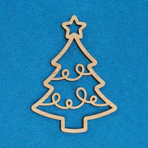Laser Cut Star on Top Christmas Tree Ornament SVG, DXF, CDR