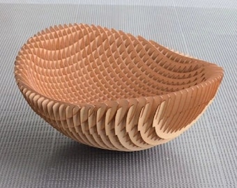 Wooden Parametric Fruit Bowl Laser Cut SVG, DXF, PDF, Cdr, ai File