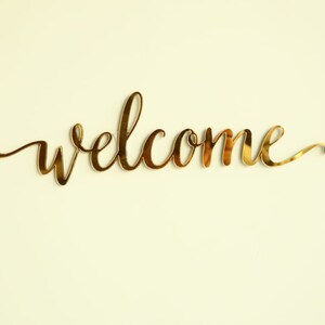 Laser Cut Welcome Script Word CDR, DXF, SVG, Ai, Pdf - Etsy
