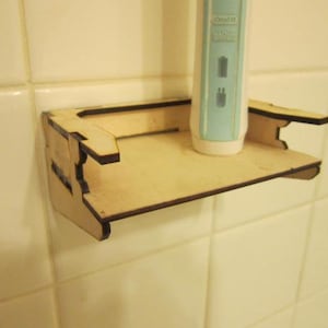 Lasergesneden plank voor tandenborstelhouder voor wandmontage DXF-, SVG-, pdf- en cdr-bestand