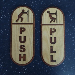 Laser geschnittene Push Pull Türschilder CDR, DXF, Ai, SVG, pdf
