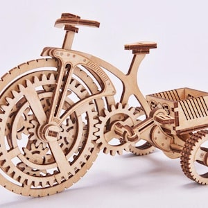 Laser Cut Bicycle 3D Wood Puzzle Model Vector 3.50mm SVG, DXF, PDF, CDr, ai