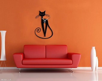 Laser Cut Cat Wall Clock SVG, CDR File