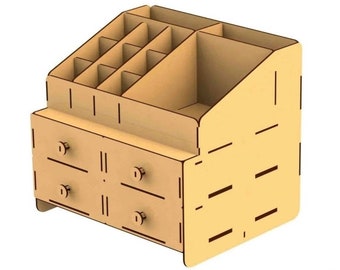 Desktop Storage Organizer with Drawers Laser Cut CDR File